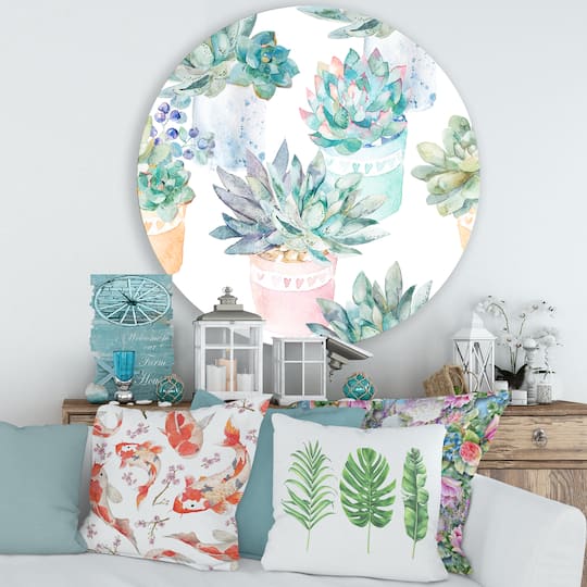 Designart - Pastel Toned Succulent Housplants